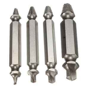4-Piece Set: DrillPro Double-Sided Damaged Screw Extractors
