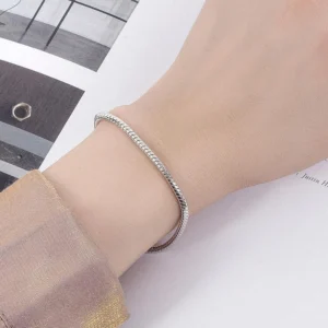 3.5MM Solid 925 Sterling Silver Italian Round Snake Chain Bracelet Made in Italy